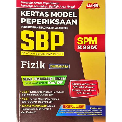 Kertas Model Peperiksaan SBP Dwibahasa Format SPM 2022 Koleksi Kertas