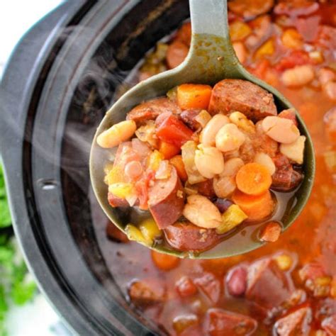 No Soak 15 Bean Soup Crock Pot Recipe with Ham or Sausage