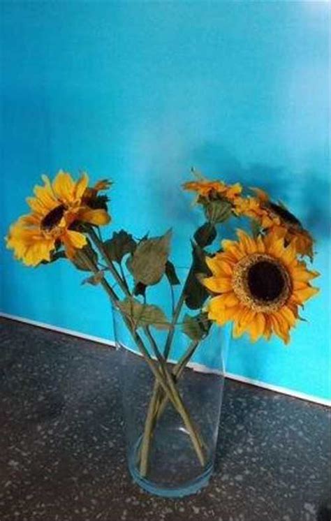 Ваза стеклянная икеа с подсолнухами | Festima.Ru - Мониторинг объявлений