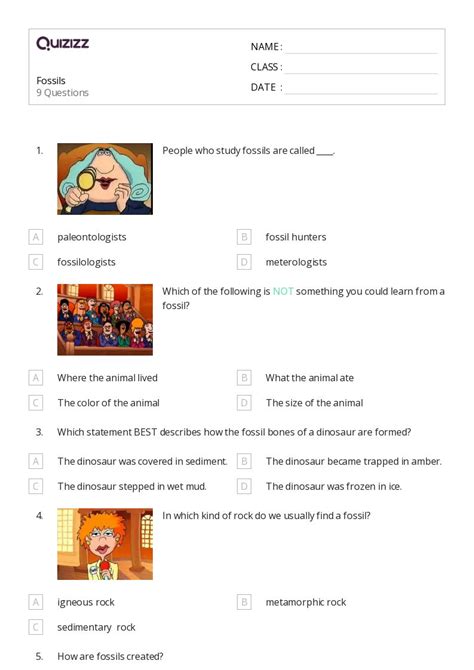 50 Fossils Worksheets For 10th Grade On Quizizz Free And Printable