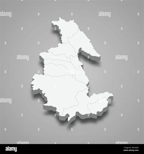 Mapa isométrico 3d de Ayacucho es una región del Perú ilustración