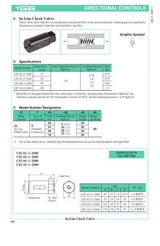 Material Ms Cit Yuken In Line Check Valve Valve Size