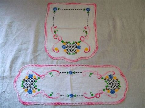 Vintage Doily Set with Embroidery