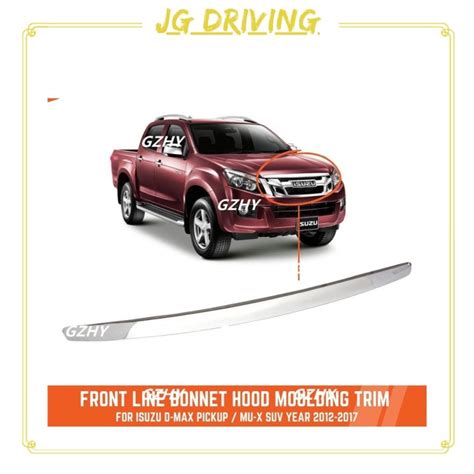 JD Auto กนชนดานหนา Grille Chrome Hood Molding สำหรบ Isuzu DMAX 2011