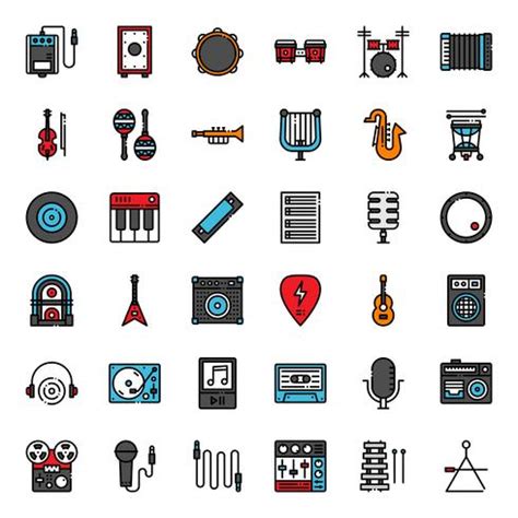 Music Icon Set 645423 Vector Art At Vecteezy