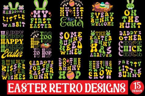 Easter Retro Designs Bundle Graphic By Merchtrends Svg Creative Fabrica