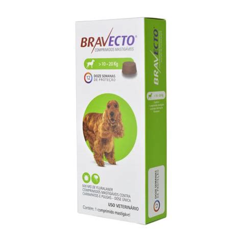 Bravecto Antipulgas Cães de 10 a 20kg Mastigável 500mg MSD