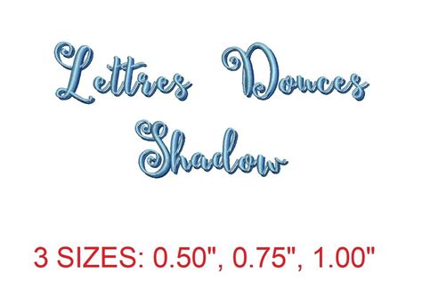 Lettres Douces Shadow Embroidery Font Creative Fabrica