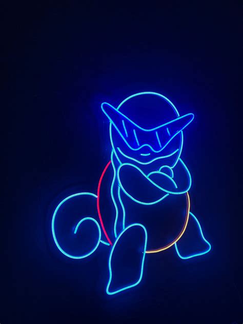 Squirtle Neon Sign Christimas T Pokemon Neon Sign Etsy Canada