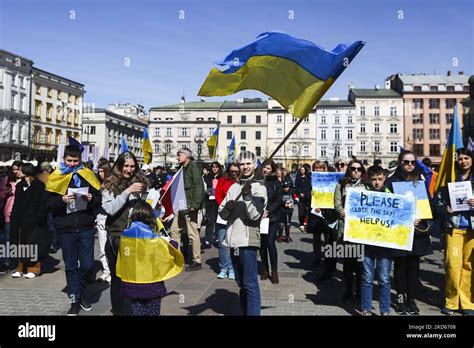 Ukrainian Citizens And Polish Supporters Attend A Demonstration Of