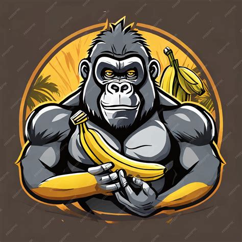 Premium Vector Gorilla Holding Bananas Mascot Logo