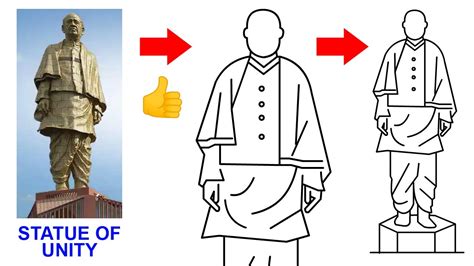 Statue Of Unity Drawing Sardar Vallabhbhai Patel Drawing How To