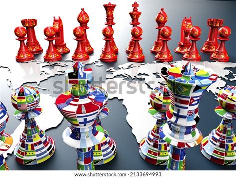 Symbol War Geopolitics World Chess Pieces Stock Illustration 2133694993