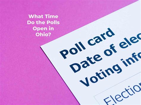 What Time Do The Polls Open In Ohio