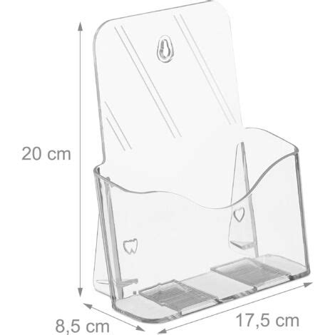 Relaxdays Présentoir à prospectus format A5 lot de 10 acrylique