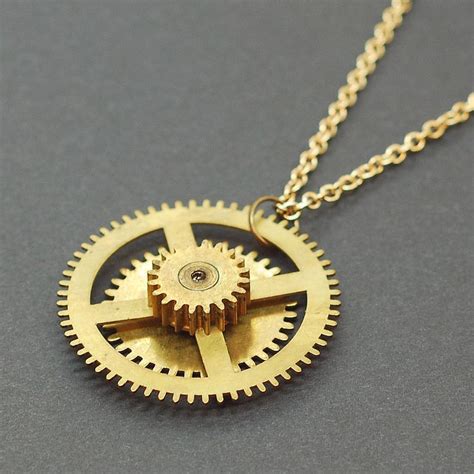 Steampunk Necklace Brass Gear Jewelry by Tanith-Rohe on DeviantArt