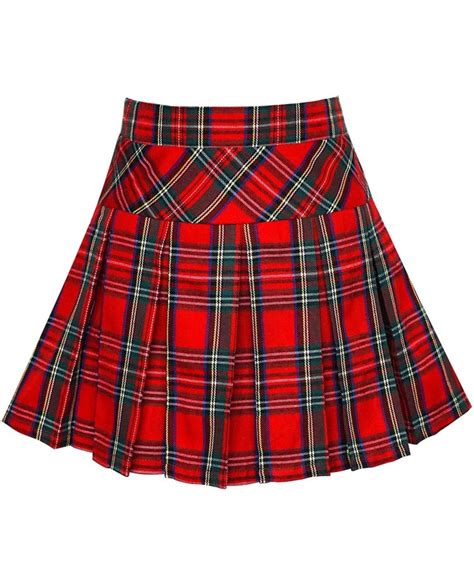 Girls Skirt Back School Uniform Red Tartan Skirt Size 6-14 - Red ...