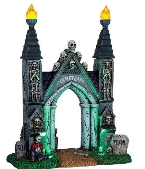 Lemax Cemetery Gate Spooky Town Halloween Lighted Table Accent Nib