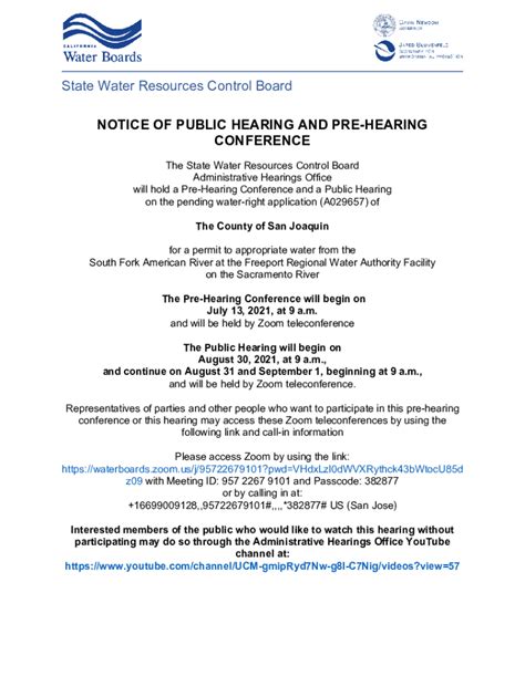 Fillable Online Notice Of Pre Hearing And Public Hearing Fax Email