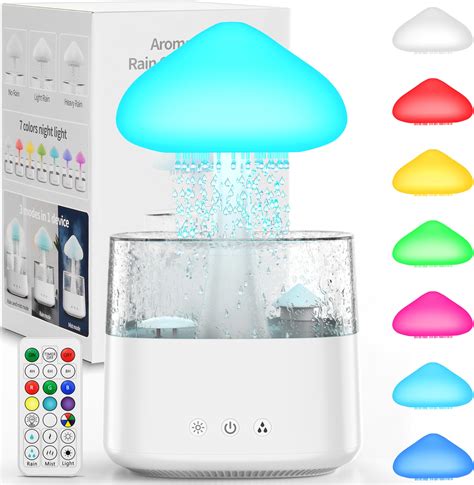 New Rain Cloud Humidifier Water Drip Transparent Mushroom