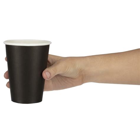 GF042 HW12S042 Fiesta Recyclable Coffee Cups Single Wall Black