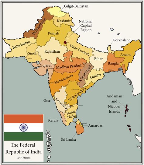 Map Of India If It Wasnt Partitioned My First Map Rimaginarymaps