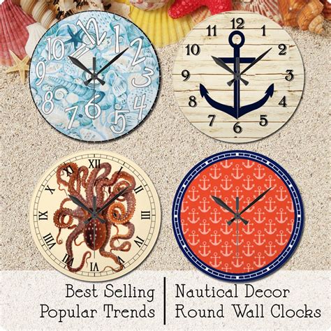 Nautical Wall Clocks In Round Or Square Nautical Wall Clock Nautical