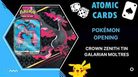 Pokémon Opening Crown Zenith Tin Galarian Moltres YouTube