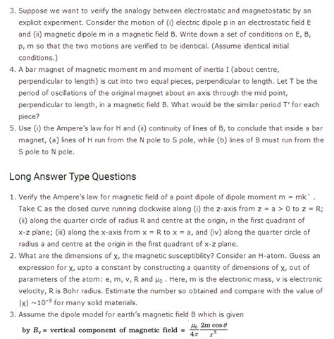 Cbse Class 12 Physics Magnetism And Matter Notes And Important Questions