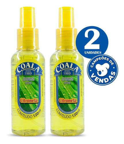 Coala 2 Unidades De Odorizante Spray Citronela 120ml MercadoLivre