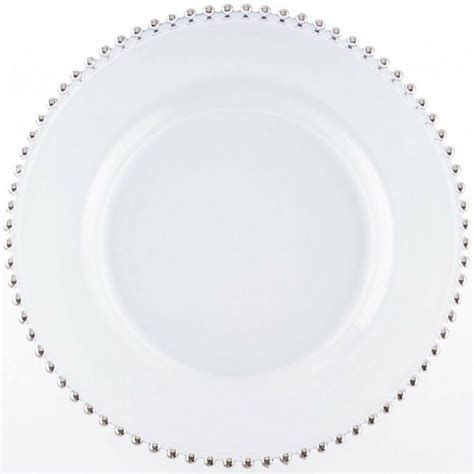 Silver Bead Glass Charger Plate Charger Plates Arden Hire