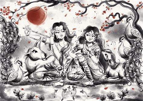 Radha Krishna Illustration in 14 art styles :: Behance