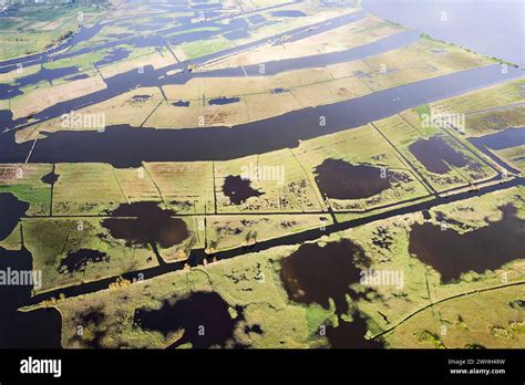 Aerial View Of The Marshy Area Of Lake Massaciuccoli Stock Photo Alamy