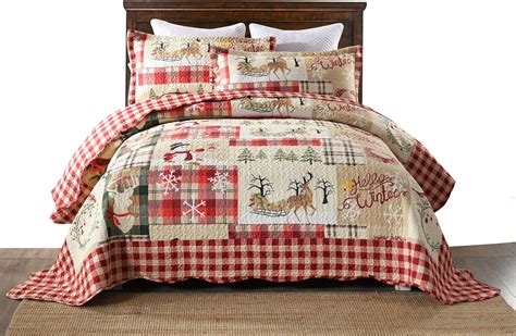 Lodge Rustic Set Quilt Christmas Piece 3 Marcielo Deer Queen By010