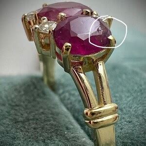 Vintage Natural Three Stone Ruby Ring With Diamonds Victorian Style 14k ...