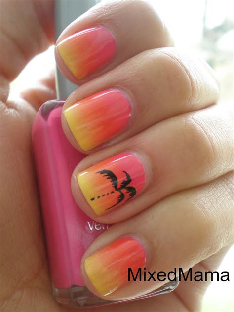 Mixedmama Tropical Sunset Nails