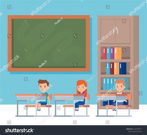 Kids Inside Classroom Design Stock Vector (Royalty Free) 1228190317 ...