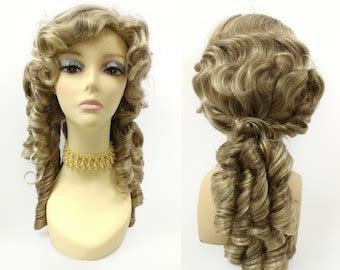 Inch Unisex Light Blonde Long Curly Colonial Wig S Etsy