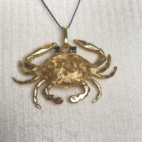 Vintage Crab Pendant Etsy