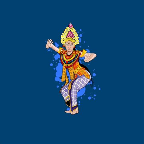 Premium Vector Indonesia Gandrung Dance Vector Illustration Editable