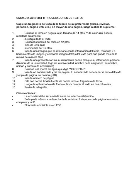 Unidad 2 Activida 1 Buenobueno UNIDAD 2 Actividad 1 PROCESADORES