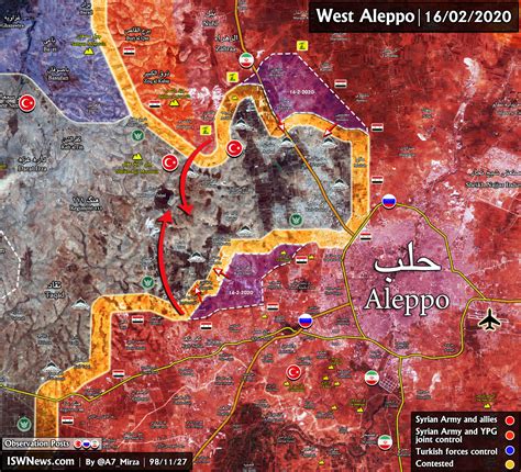 Map: Latest Updates On Military Situation In West Of Aleppo - Islamic ...