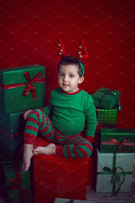 Christmas Baby Boy And T Box Containing Baby Dressed And Box