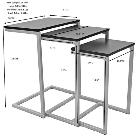 Carolina Cottage Addison Nesting Tables 3 Piece Modern White Asian