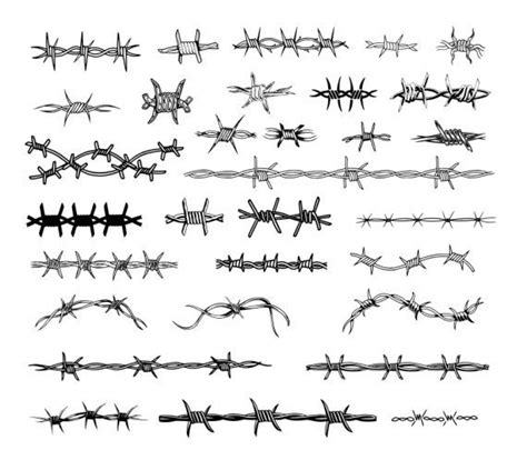 Barbed Wire Tattoo Set Vector (EPS, SVG)