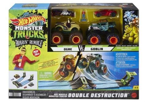 Hot Wheels Monster Trucks Roarin Rumatchboxle Set Hcj