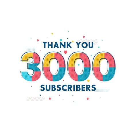 Thank You 3000 Subscribers Celebration Greeting Card For 3k Social