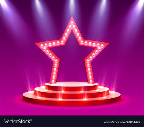 Stage Podium With Lighting Royalty Free Vector Image