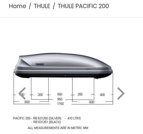 Thule Pacific 200 Storage Roof Box Auto Accessories On Carousell