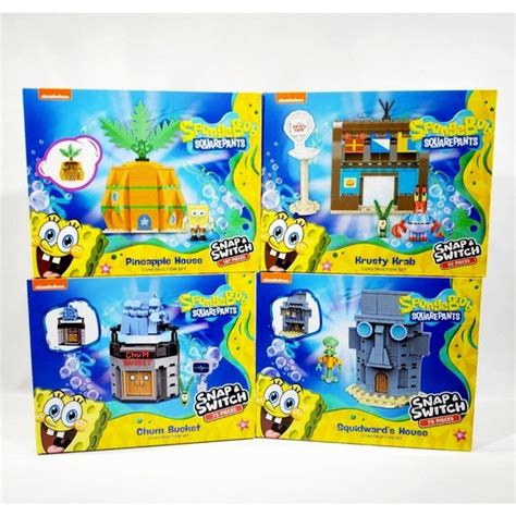 Well Played Toys Spongebob Squarepants Bikini Bottom Set Of 4 Construction Set Snap Switch